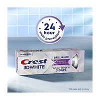 Crest 3D White Brilliance Vibrant Peppermint Teeth Whitening Toothpaste, 4.6 oz, Whiter Teeth in 3 Days, Anticavity Fluoride Toothpaste, 100% More Surface Stain Removal, 24 Hour Active Stain Prevention