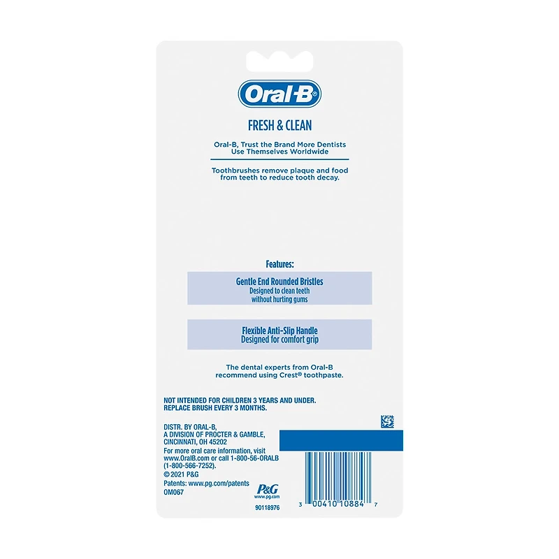 Oral-B Fresh & Clean Toothbrushes, Soft, 6 ct