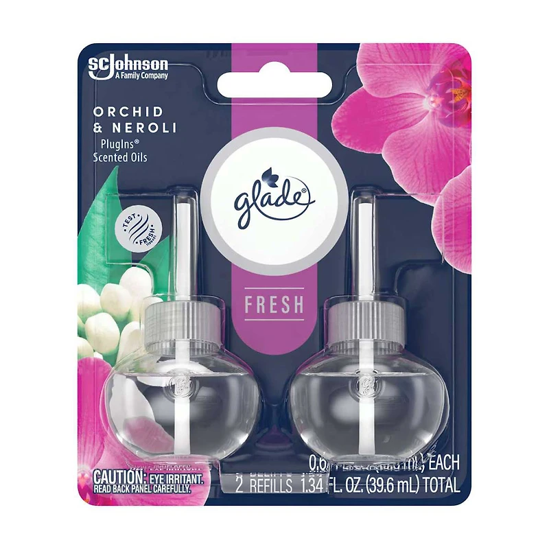 Glade PlugIns Scented Oil Refills, Orchid & Neroli, 0.67 oz, 2 pk