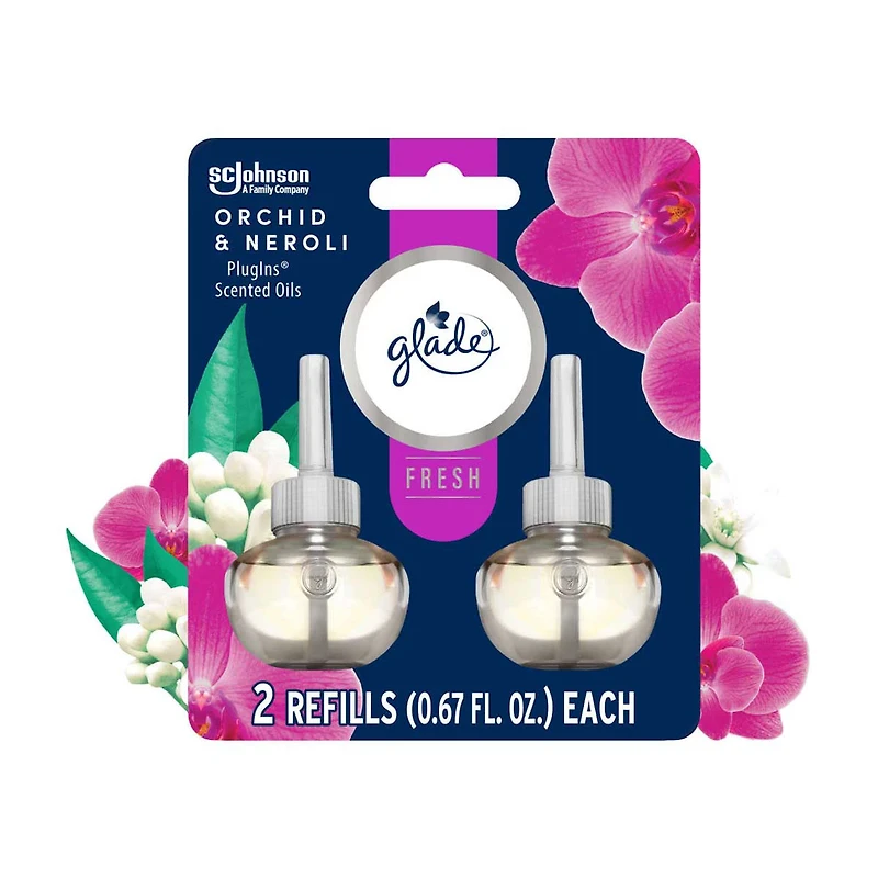 Glade PlugIns Scented Oil Refills, Orchid & Neroli, 0.67 oz, 2 pk