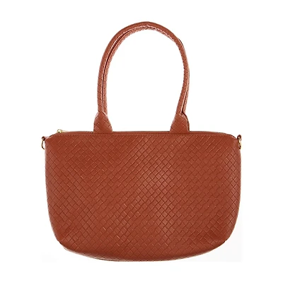 Brown Woven Mini Tote Bag with Handle