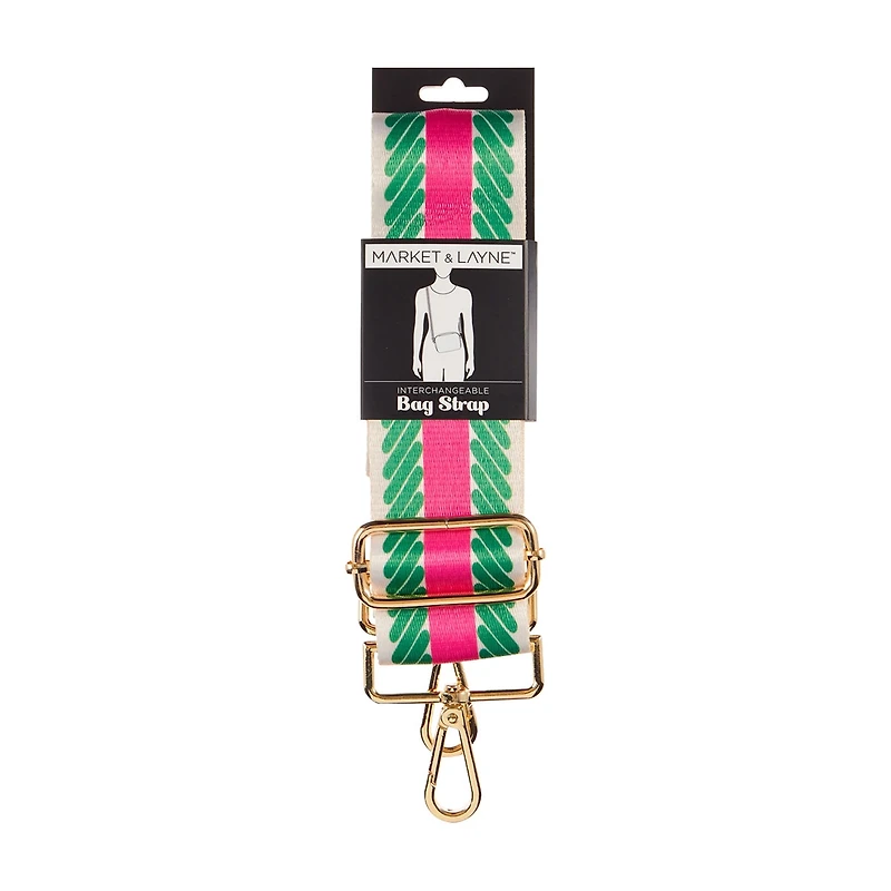 Market & Layne Interchangeable Adjustable Bag Strap, Striped
