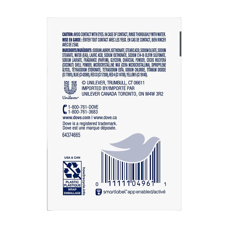 Dove Deep Exfoliating Charcoal Powder & Glycerin Beauty Bar Soap, 3 ct