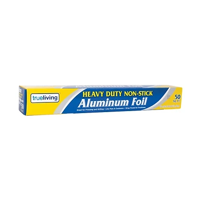 TrueLiving Heavy Duty Non-Stick Aluminum Foil, 50 sq ft