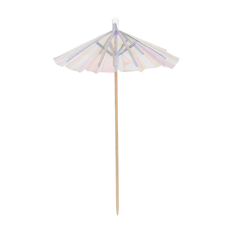 Iridescent Paper and Birch Drink Umbrellas, 25ct