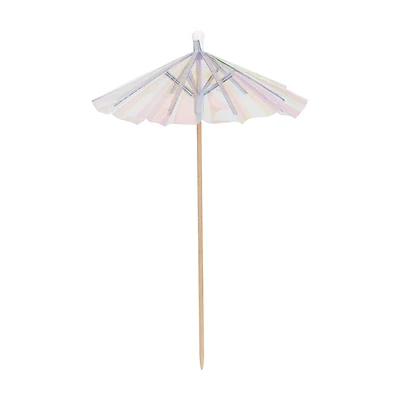 Iridescent Paper and Birch Drink Umbrellas, 25ct