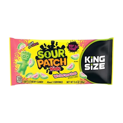 Sour Patch Kids Watermelon Flavored King Sized Candy, 3.4 oz