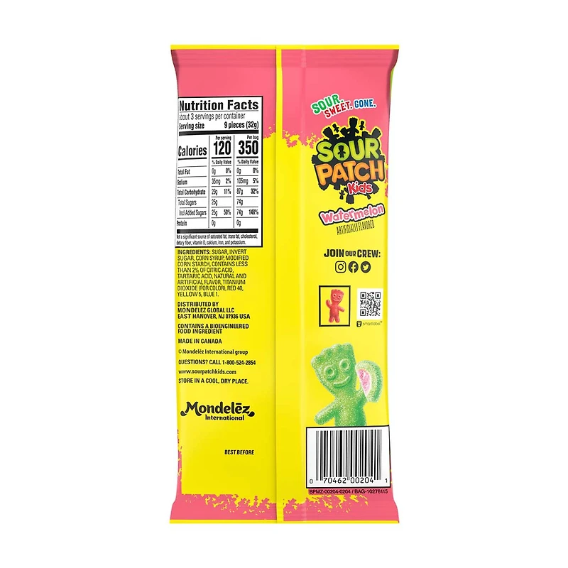 Sour Patch Kids Watermelon Flavored King Sized Candy, 3.4 oz