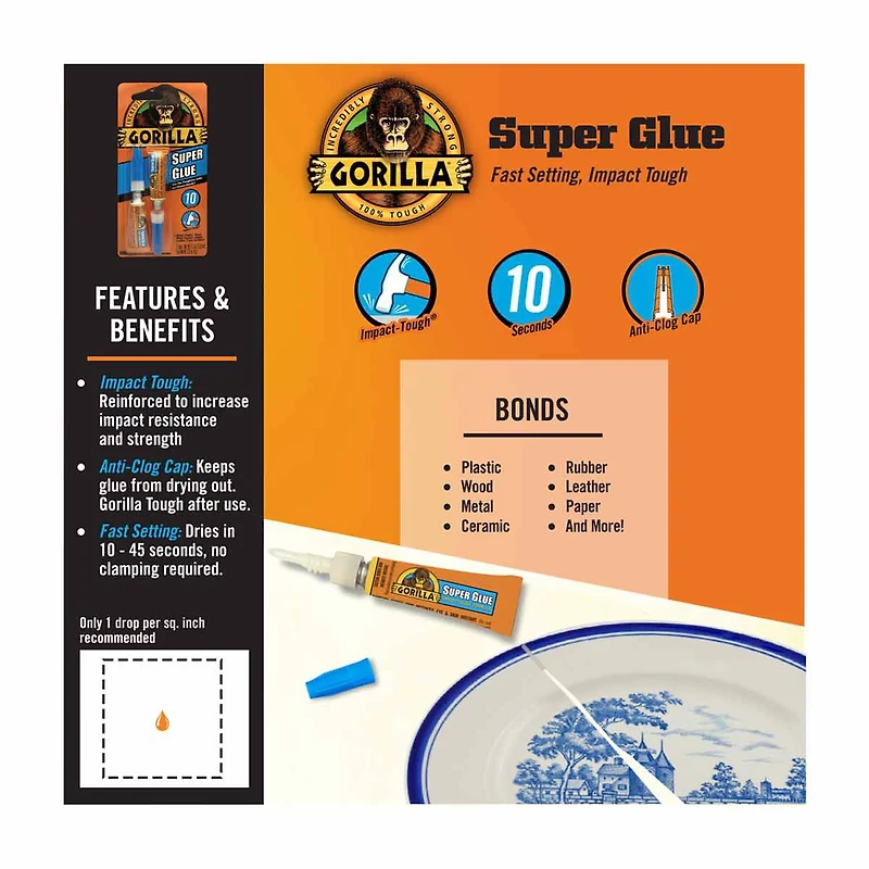 Gorilla Super Glue Twin Pack
