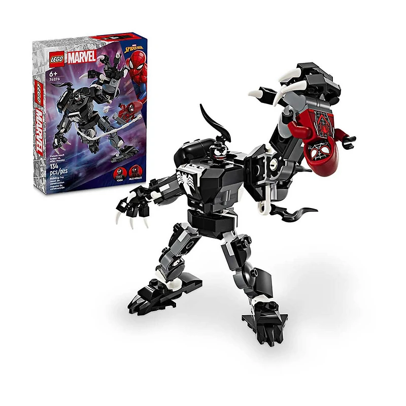 LEGO Marvel Venom Mech Armor vs. Miles Morales Building Toy Set, 76276, 134 pcs