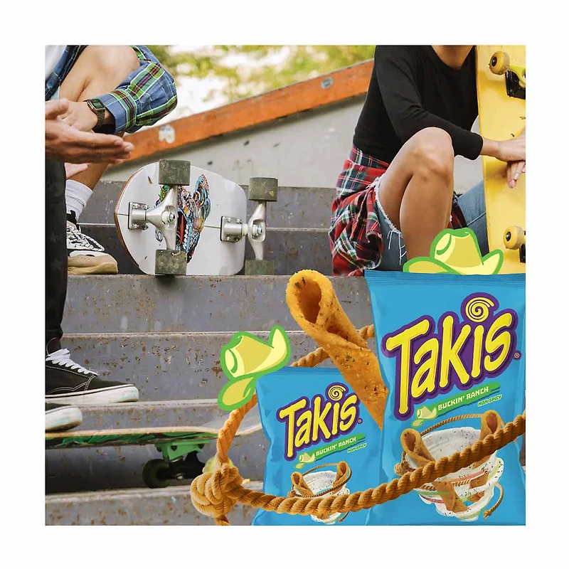 Takis Buckin' Ranch Flavored Non-Spicy Rolled Tortilla Chips, 9.9 oz