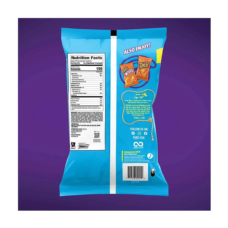 Takis Buckin' Ranch Flavored Non-Spicy Rolled Tortilla Chips, 9.9 oz