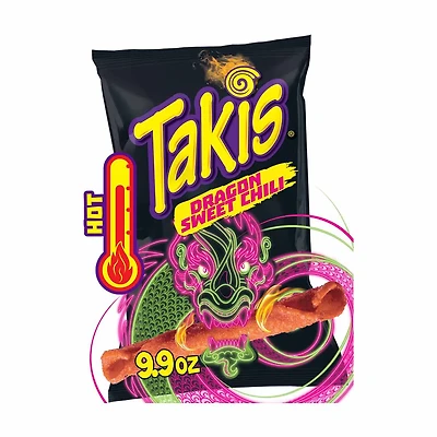 Takis Dragon Sweet Chili Rolled Corn Tortilla Chips, 9.9 oz
