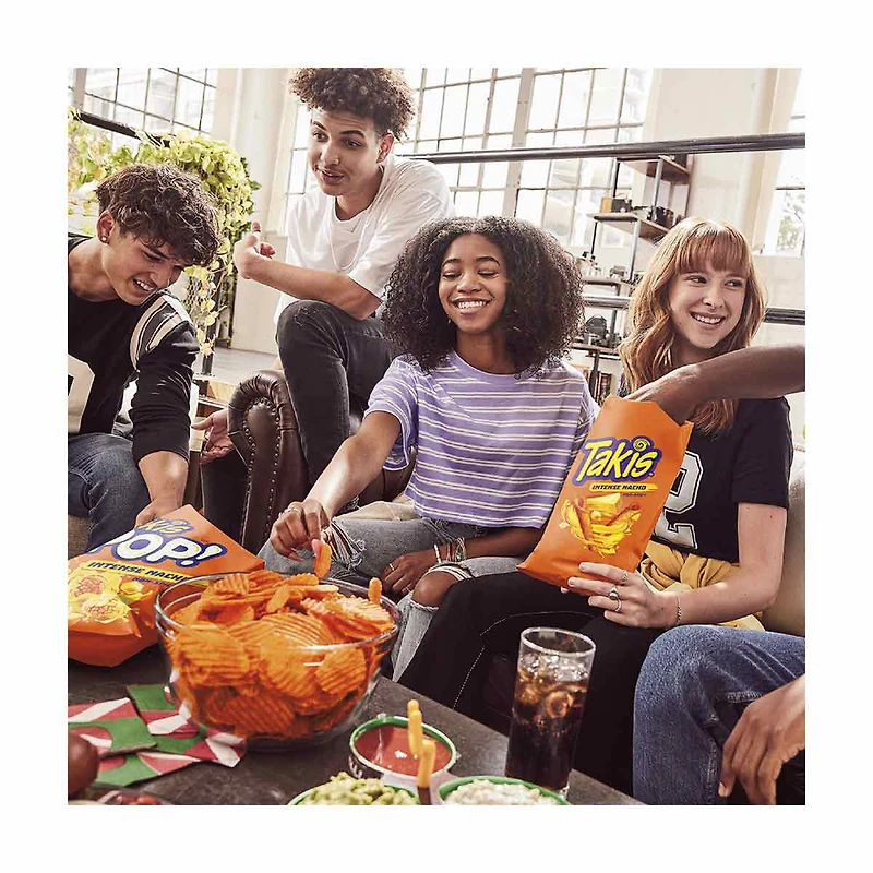 Takis Intense Nacho Cheese Flavored Non-Spicy Tortilla Chips, 9.9 oz