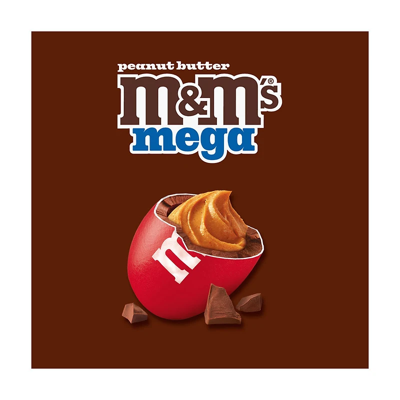 M&M's Mega Peanut Butter Chocolate Candy, Sharing Size Bag, 8.6 oz