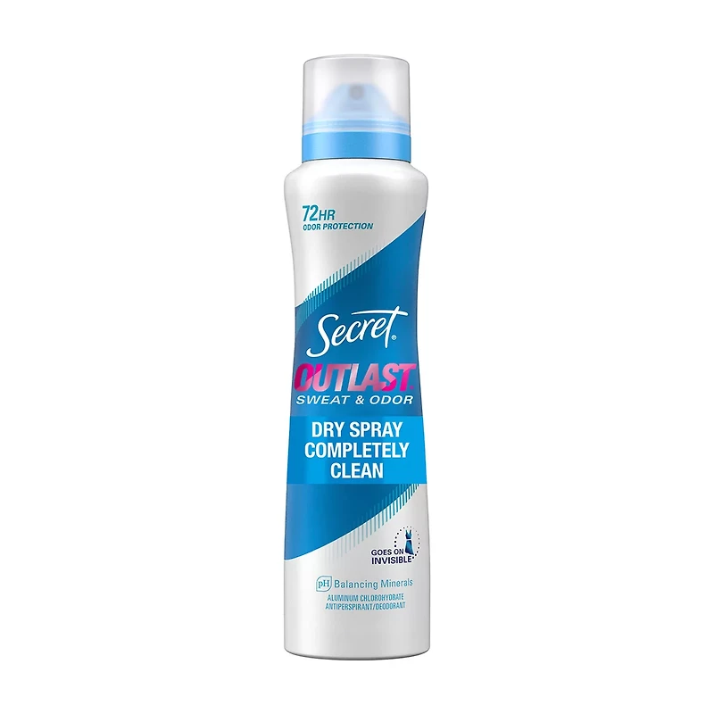 Secret Outlast Dry Spray Antiperspirant & Deodorant, Clean, 4.1 oz