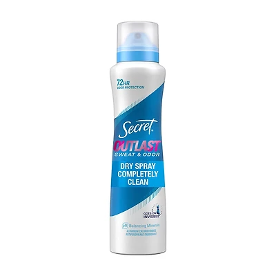 Secret Outlast Dry Spray Antiperspirant & Deodorant, Clean, 4.1 oz