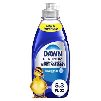 Dawn Platinum Dish Soap, Dishwashing Liquid, Tough Grease Removal, Fresh Rain, 5