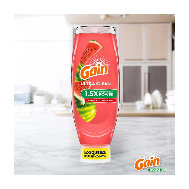 Gain Ultra Liquid Dish Soap, Dishwashing Liquid, Grease Removal, Bleach Alternat