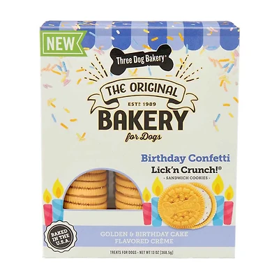Three Dog Bakery The Original Bakery for Dogs, Birthday Confetti Lick'n Crunch Co