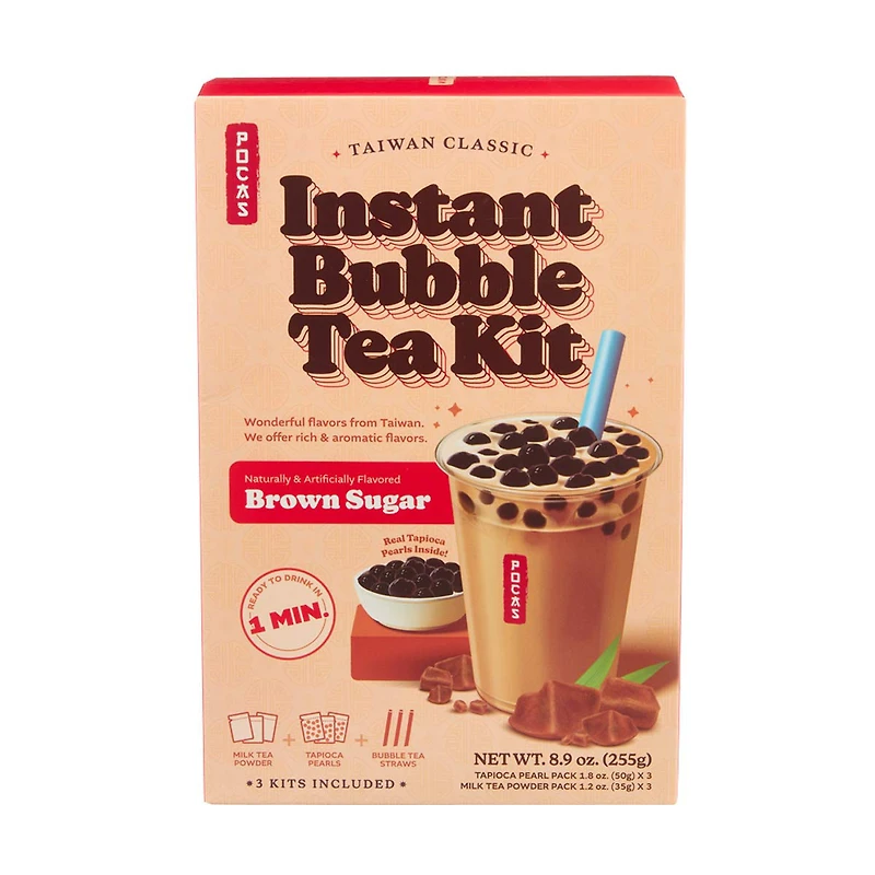 Pocas Taiwan Classic Instant Bubble Tea Kit, 8.9 oz