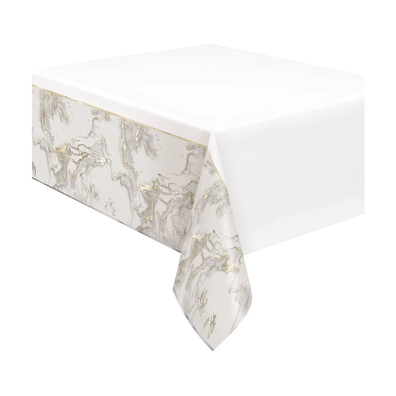 Marble Printed Foil Table Cover, 1ct