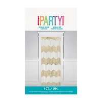 Gold Foil & White Matte Fringe Backdrop