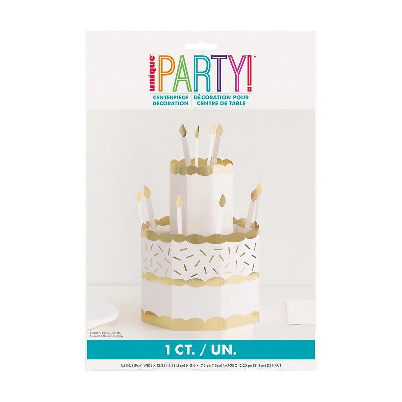 Gold Foil Paper Cake Centerpiece, 1ct
