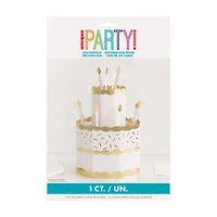 Gold Foil Paper Cake Centerpiece, 1ct