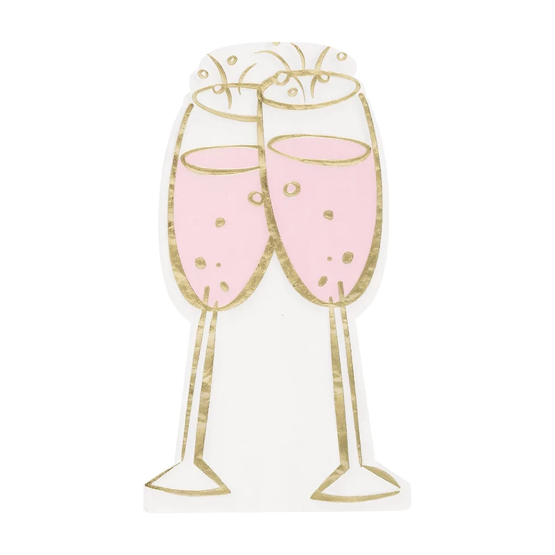 Champagne Flute Foil Dinner Napkins 16ct