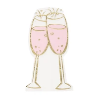 Champagne Flute Foil Dinner Napkins 16ct