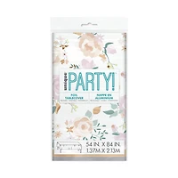 Pink Blooms Rectangular Foil Tablecover