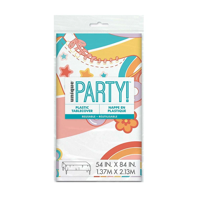 Retro Printed Non-Foil Table Cover 1ct