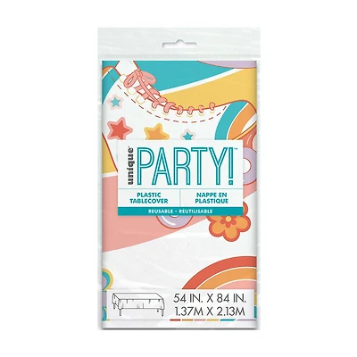 Retro Printed Non-Foil Table Cover 1ct