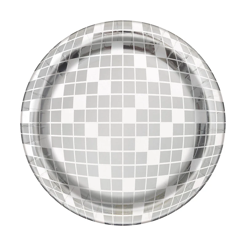 Round Disco Paper Plates, 7 in, 8 ct