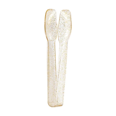 Mini Gold Glitter Serving Tongs 4ct
