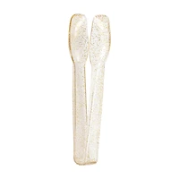 Mini Gold Glitter Serving Tongs 4ct