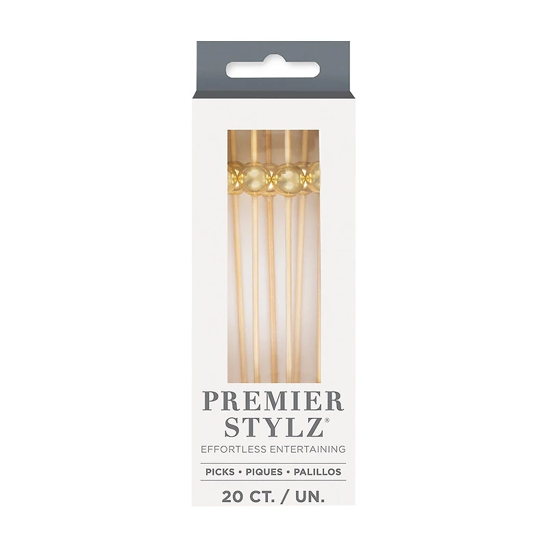 Gold Cocktail Picks 20ct