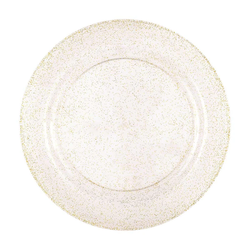 10" Gold Glitter Plastic Plates 8ct
