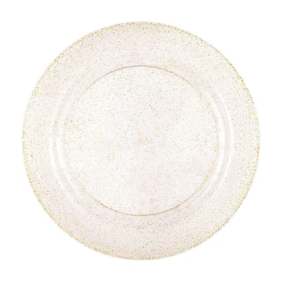 10" Gold Glitter Plastic Plates 8ct