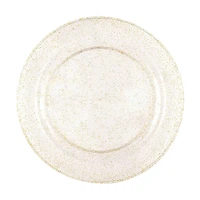 7" Gold Glitter Plastic Plates 8ct