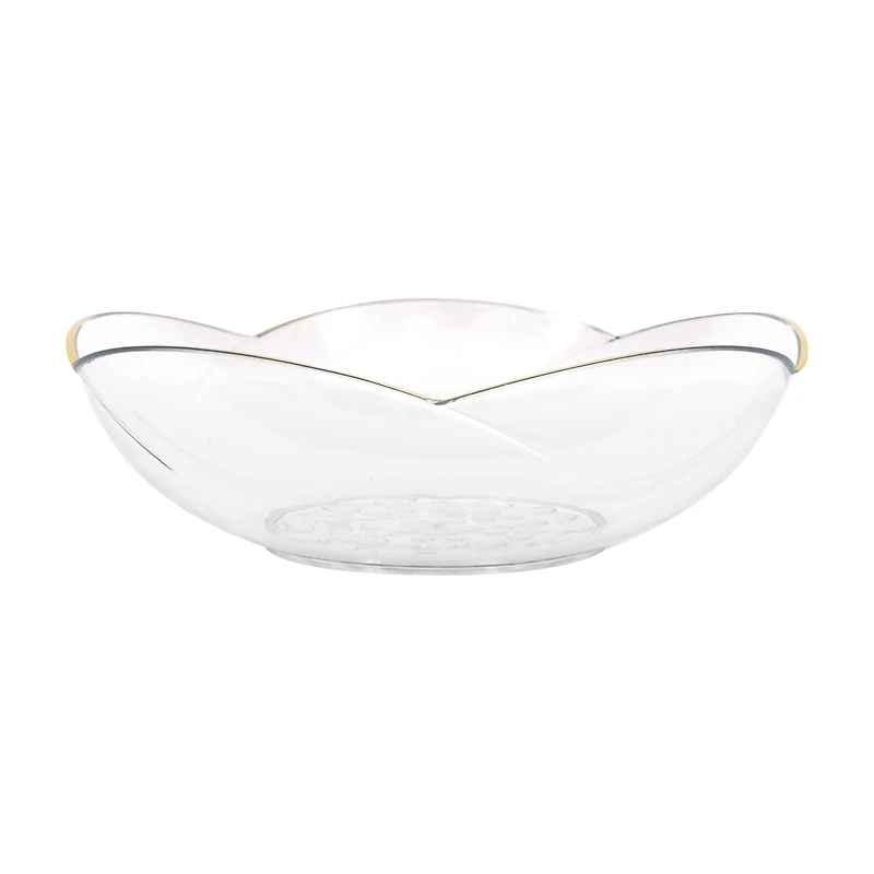 Clear Flower Serving Bowl w/ Gold Foil 1ct