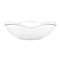 Clear Flower Serving Bowl w/ Gold Foil 1ct