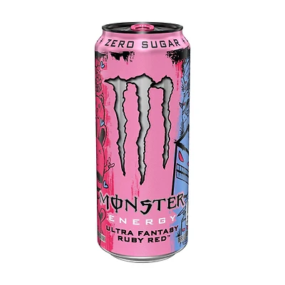 Monster Zero Sugar Ultra Fantasy Ruby Red Energy Drink, 16 oz cans, 24 pk