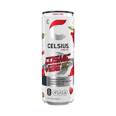 Celsius Live Fit Cosmic Vibe Energy Drink, Sparkling Fruit Punch, 12 fl oz
