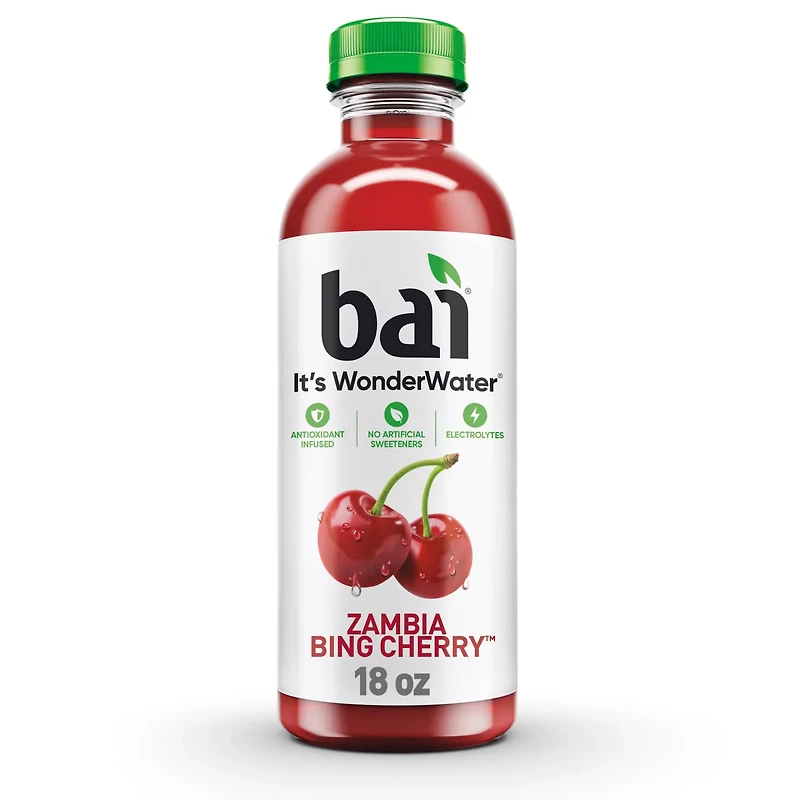 Bai Antioxidant Infused Water Beverage, Zambia Bing Cherry, 18 Fluid Ounce Bottle