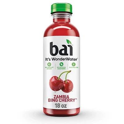 Bai Antioxidant Infused Water Beverage, Zambia Bing Cherry, 18 Fluid Ounce Bottle