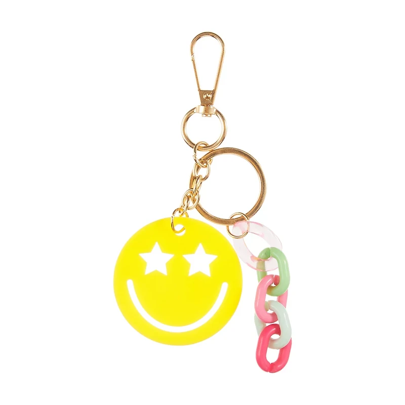 Decorative Smiley Face Keychain