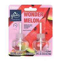 Glade PlugIns Wonder Melon Scented Oil Air Freshener, 1.34 fl oz, 2 ct