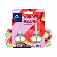 Glade PlugIns Wonder Melon Scented Oil Air Freshener, 1.34 fl oz, 2 ct